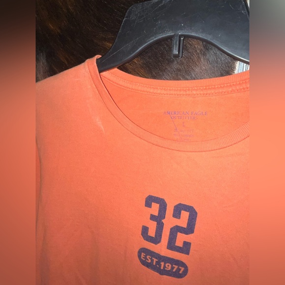 Y2K Vintage Orange size large long sleeve American Eagle 1977 graphic - Picture 3 of 5